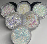 Set of 6 - Pre Mixed Acrylic Powders - Glitter - Space Set